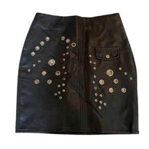 NWT Angel Biba vegan leather miniskirt black size 10